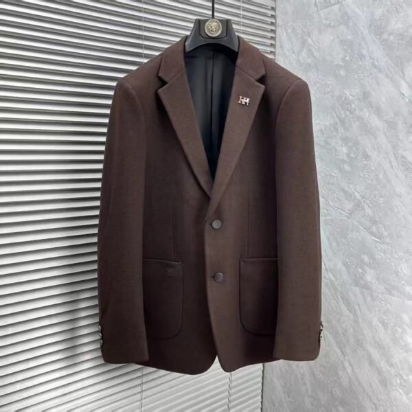 Men's single-breasted wool or knit blazer