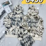 Washed tie-dye "CHENG STUDIO" graphic hoodies