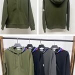 Moncler Logo-Strip Zip-Up Hoodie