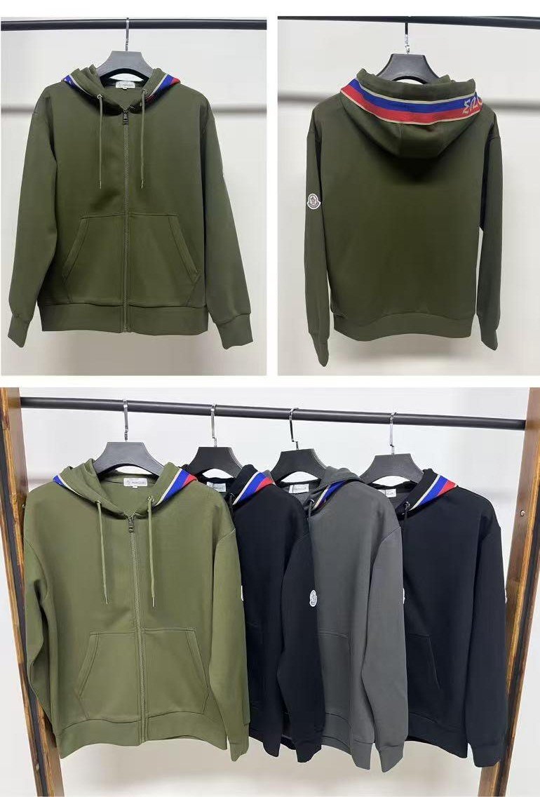 Untitled-4 copy (2) Moncler Logo-Strip Zip-Up Hoodie - Image 1